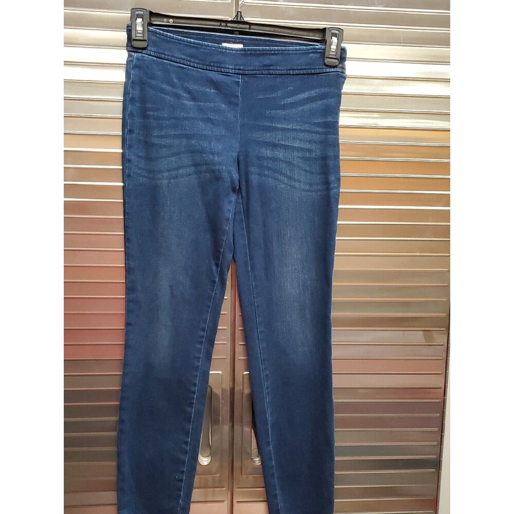 Cremieux Side Zip Up Size 4 Dark Blue Skinny Leggings